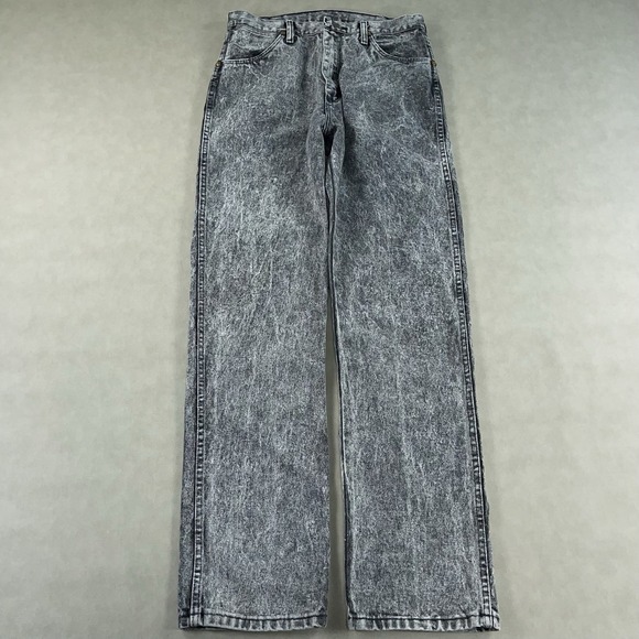 Wrangler Other - Vintage Wrangler Jeans Mens 34x34 Gray Acid Wash Straight Leg 13MWZ (Fits 31x33)